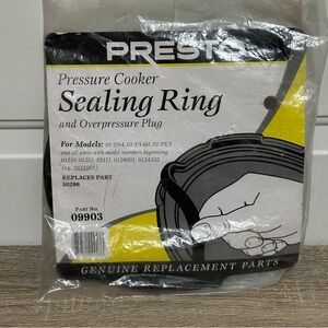 Genuine Presto 09903 Pressure Cooker Canner Gasket Sealing Ring & Plug 50296 NEW